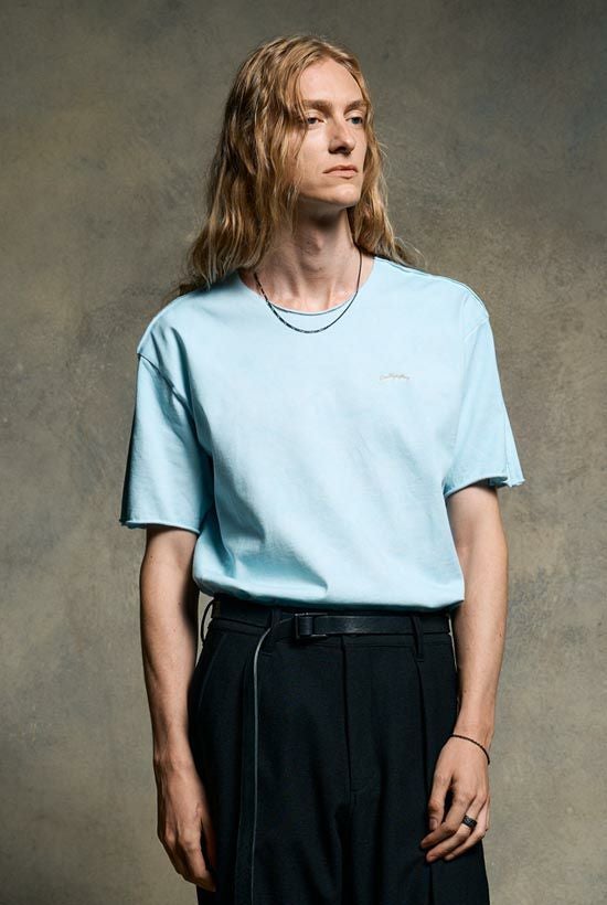 ONEEIGHT ｜tight jersey cut-off S/S［ice blue］
