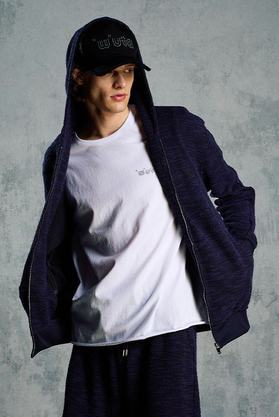 ONEEIGHT ｜muta × wjk knit jacquard relax parker［navy］