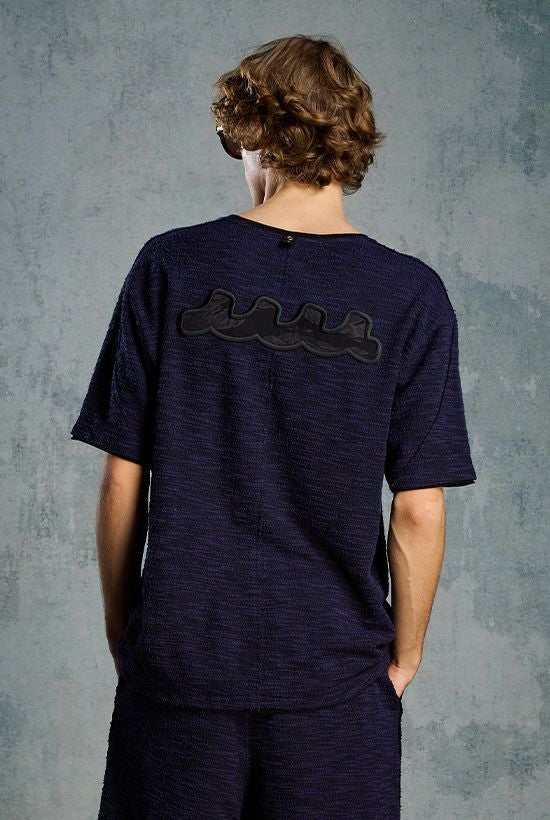 ONEEIGHT ｜muta × wjk knit jacquard relax S/S［navy］5月入荷予定